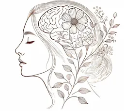 illustration à l'encre de la tête d'une femme